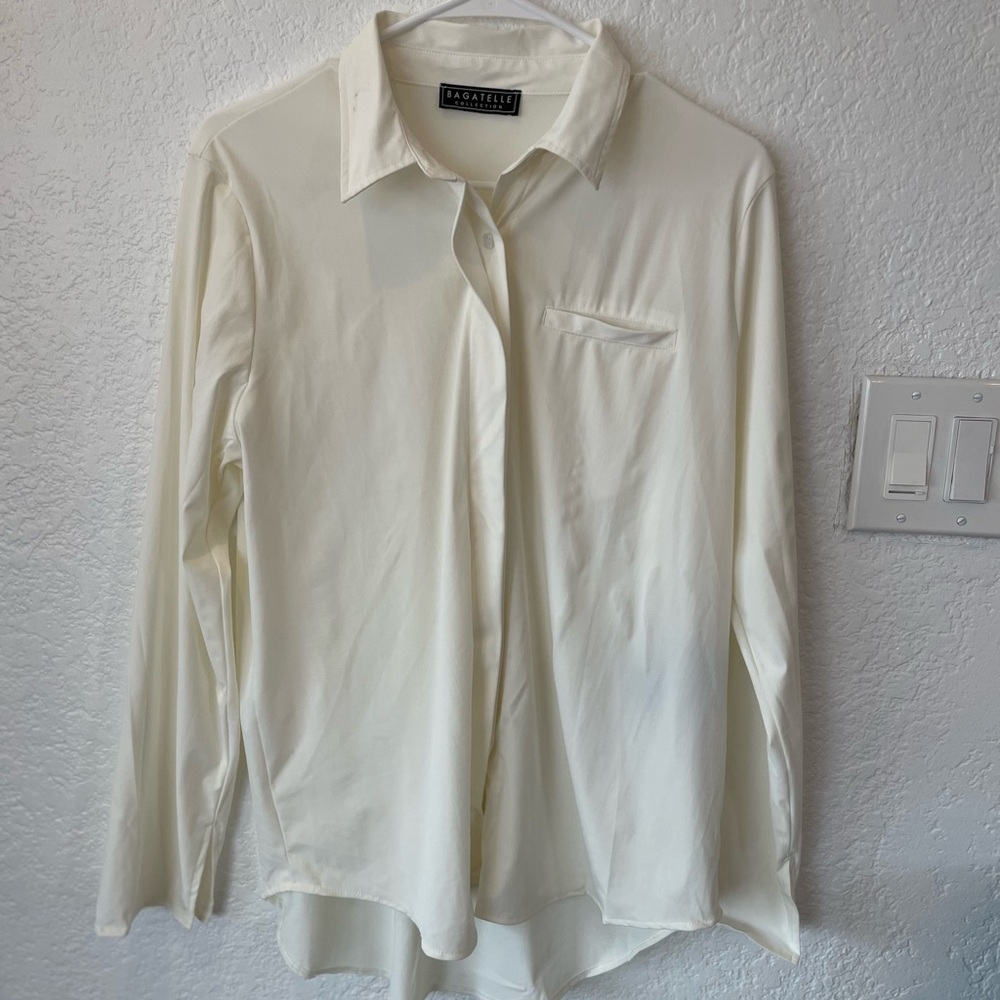 bagatelle Cream Button-Down Long Sleeve Shirt